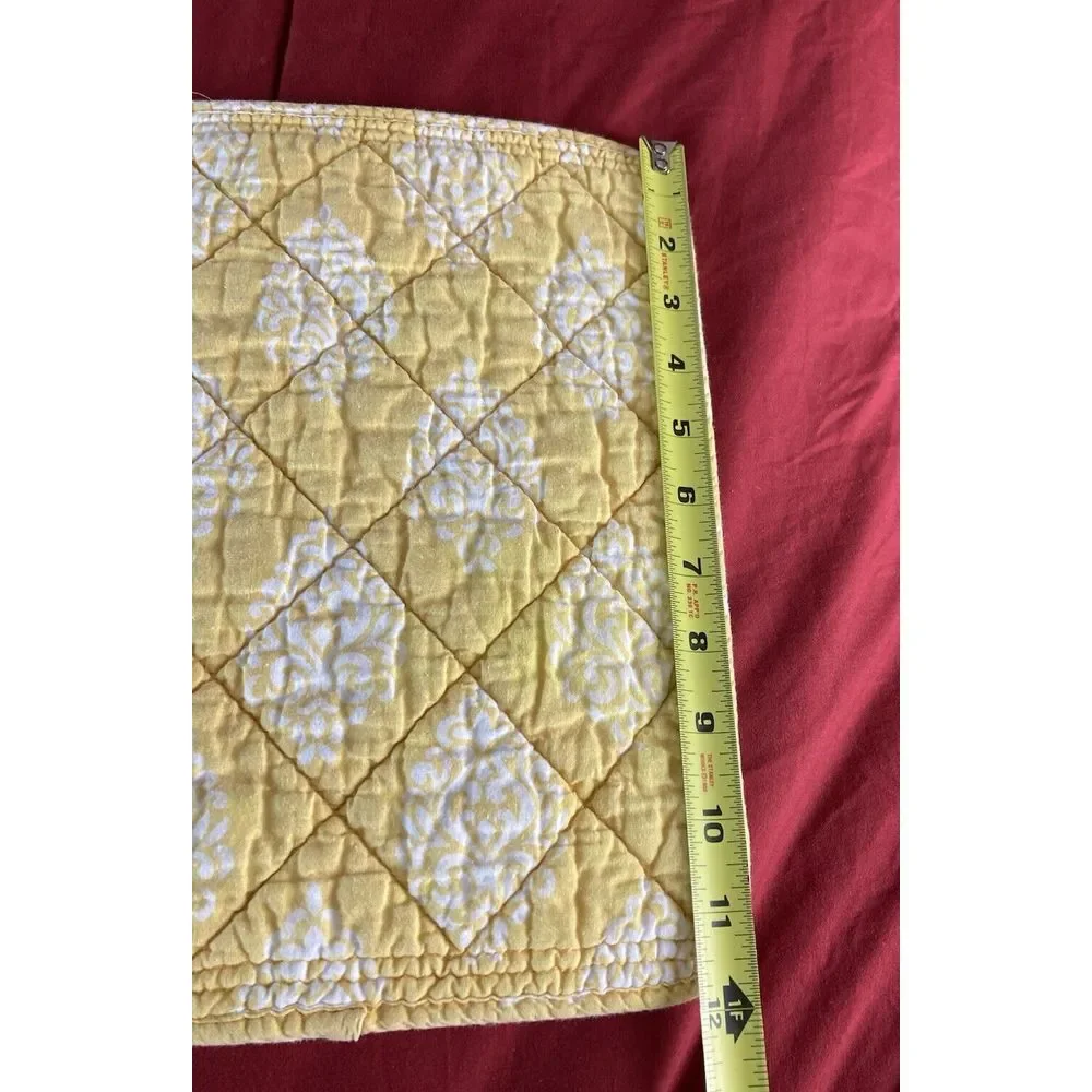(4) Fabric Quilted Placemats 15x12‎ Cotton Yellow Cottage Core